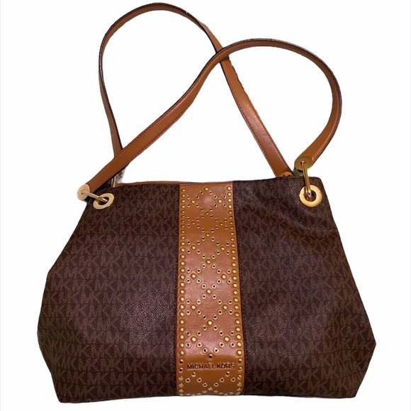 Michael Kors Handbags - Michael Kors Brown and Gold Purse (pre-owned)